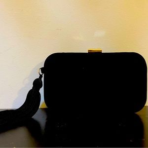 Ann Taylor Velvet Tassel Clutch